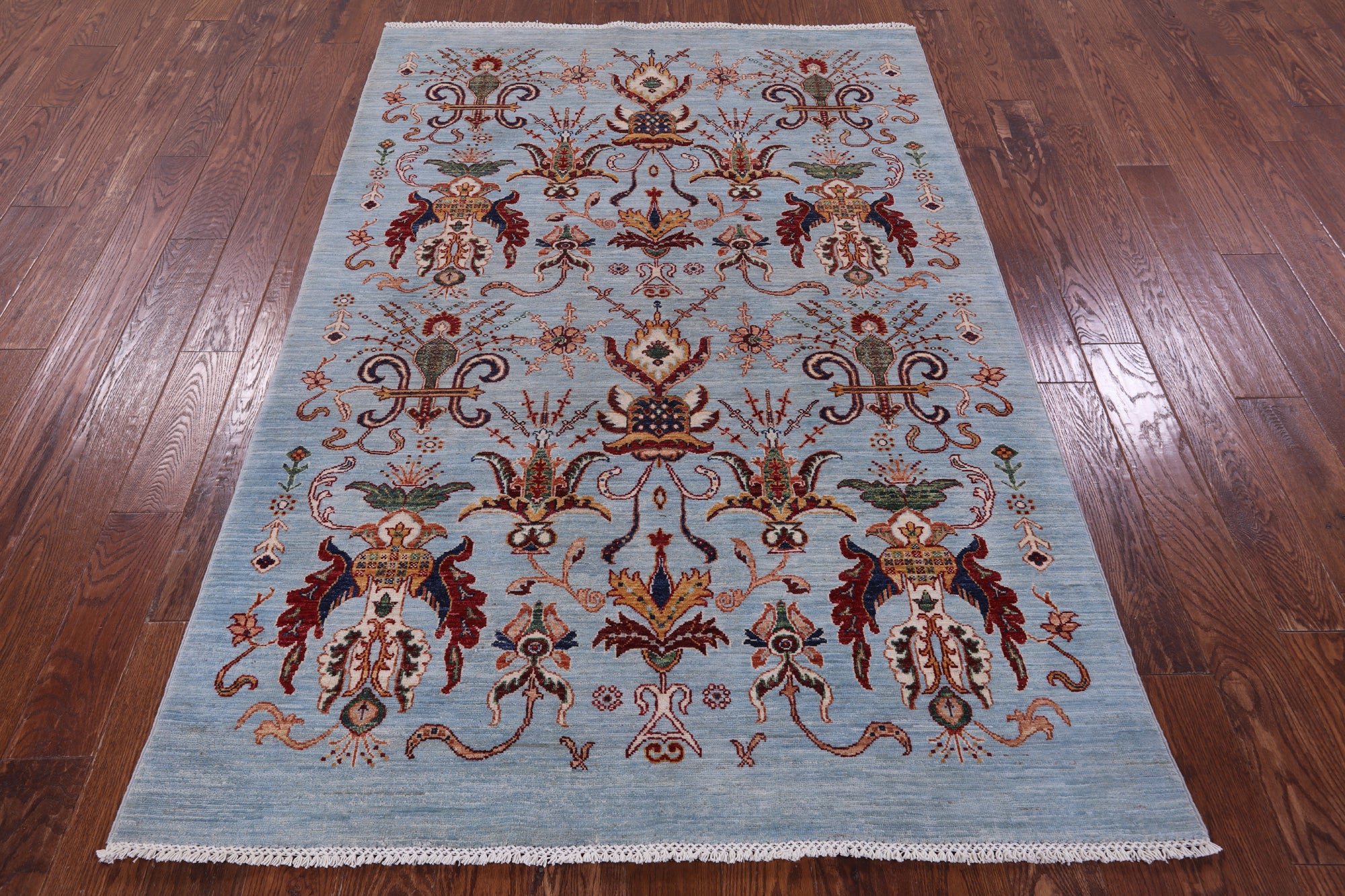 Blue Persian Tabriz Handmade Wool Rug - 4' 10" X 7' 2" - Golden Nile