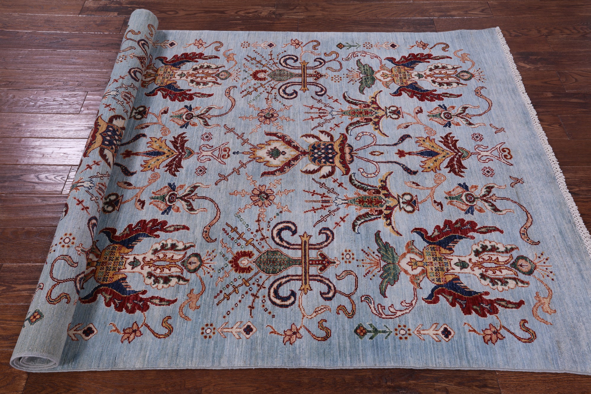 Blue Persian Tabriz Handmade Wool Rug - 4' 10" X 7' 2" - Golden Nile