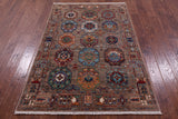 Turkmen Ersari Hand Knotted Wool Rug - 4' 0" X 6' 2" - Golden Nile