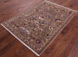 Peshawar Hand Knotted Wool Rug - 4' 2" X 6' 1" - Golden Nile