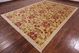 Ivory William Morris Handmade Wool Area Rug - 8' 10" X 12' 0" - Golden Nile
