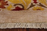 Ivory William Morris Handmade Wool Area Rug - 8' 10" X 12' 0" - Golden Nile