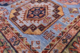 Blue Turkmen Ersari Hand Knotted Wool Rug - 4' 0" X 6' 5" - Golden Nile