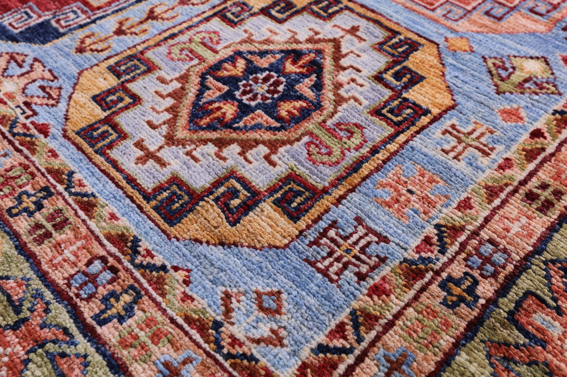Blue Turkmen Ersari Hand Knotted Wool Rug - 4' 0" X 6' 5" - Golden Nile
