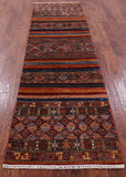 Khorjin Persian Gabbeh Hand Knotted Wool Runner Rug - 2' 9" X 9' 5" - Golden Nile