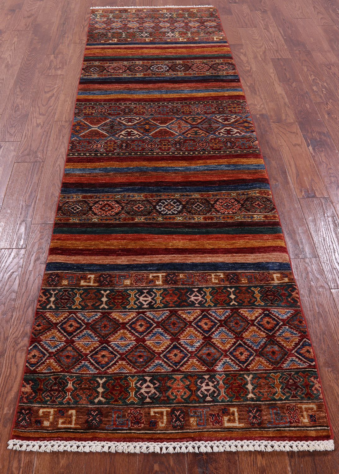 Khorjin Persian Gabbeh Hand Knotted Wool Runner Rug - 2' 9" X 9' 5" - Golden Nile
