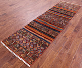 Khorjin Persian Gabbeh Hand Knotted Wool Runner Rug - 2' 9" X 9' 5" - Golden Nile