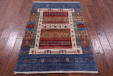 Tribal Persian Gabbeh Hand Knotted Wool Rug - 3' 4" X 5' 1" - Golden Nile