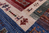 Tribal Persian Gabbeh Hand Knotted Wool Rug - 3' 4" X 5' 1" - Golden Nile