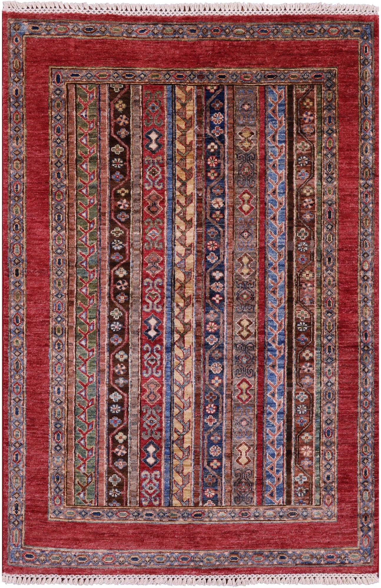 Shall Persian Gabbeh Handmade Wool Rug - 3' 3" X 4' 9" - Golden Nile