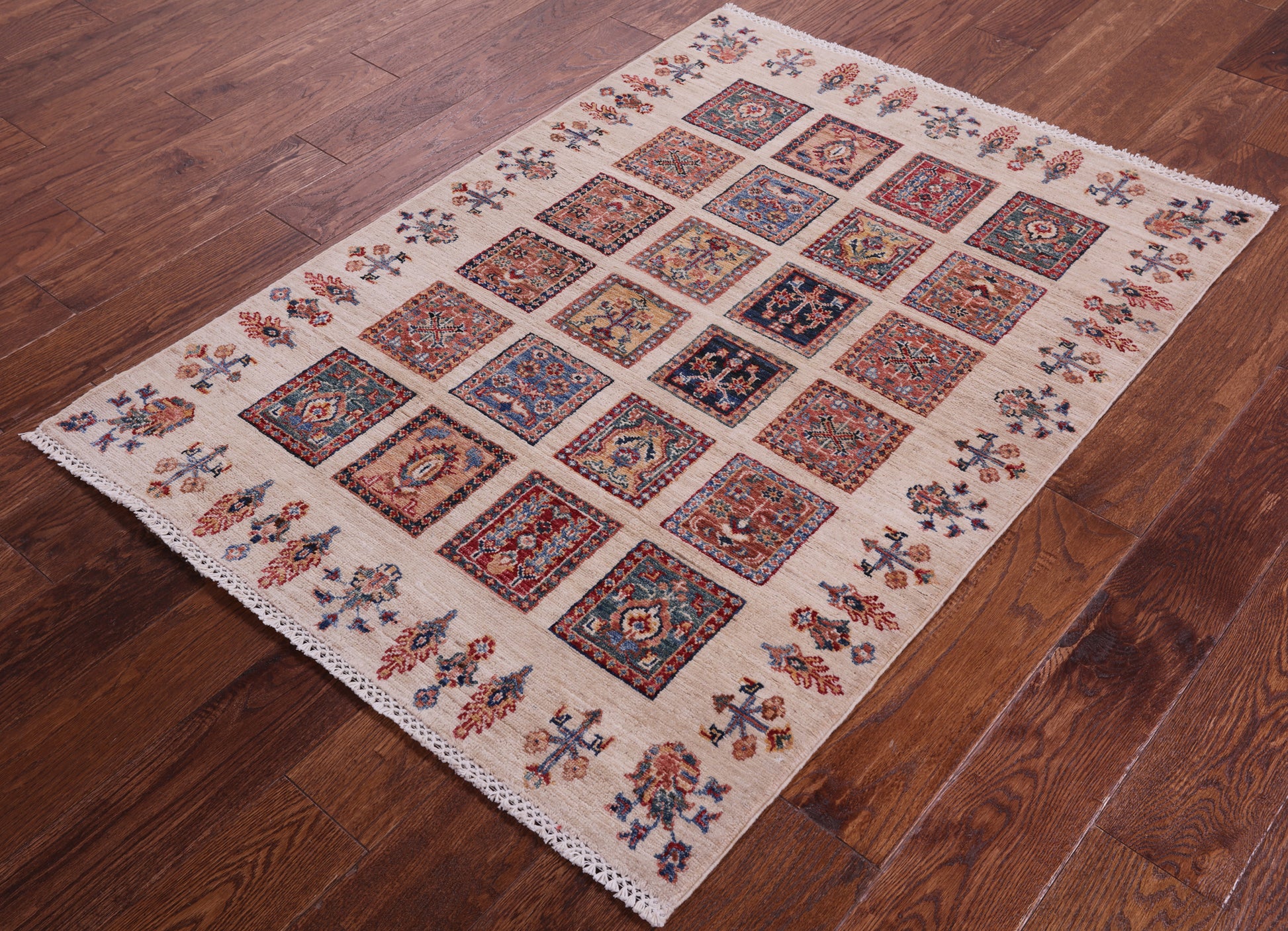 Ivory Garden Design Persian Hand Knotted Wool Rug - 3' 3" X 4' 6" - Golden Nile