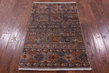 Tribal Persian Gabbeh Hand Knotted Wool Rug - 2' 7" X 4' 2" - Golden Nile