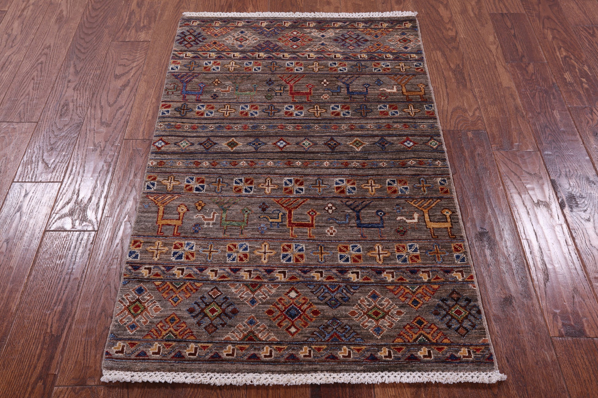Tribal Persian Gabbeh Hand Knotted Wool Rug - 2' 7" X 4' 2" - Golden Nile