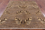 Modern Natural Handmade Wool Area Rug - 6' 8" X 7' 6" - Golden Nile