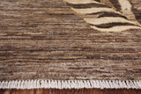 Modern Natural Handmade Wool Area Rug - 6' 8" X 7' 6" - Golden Nile