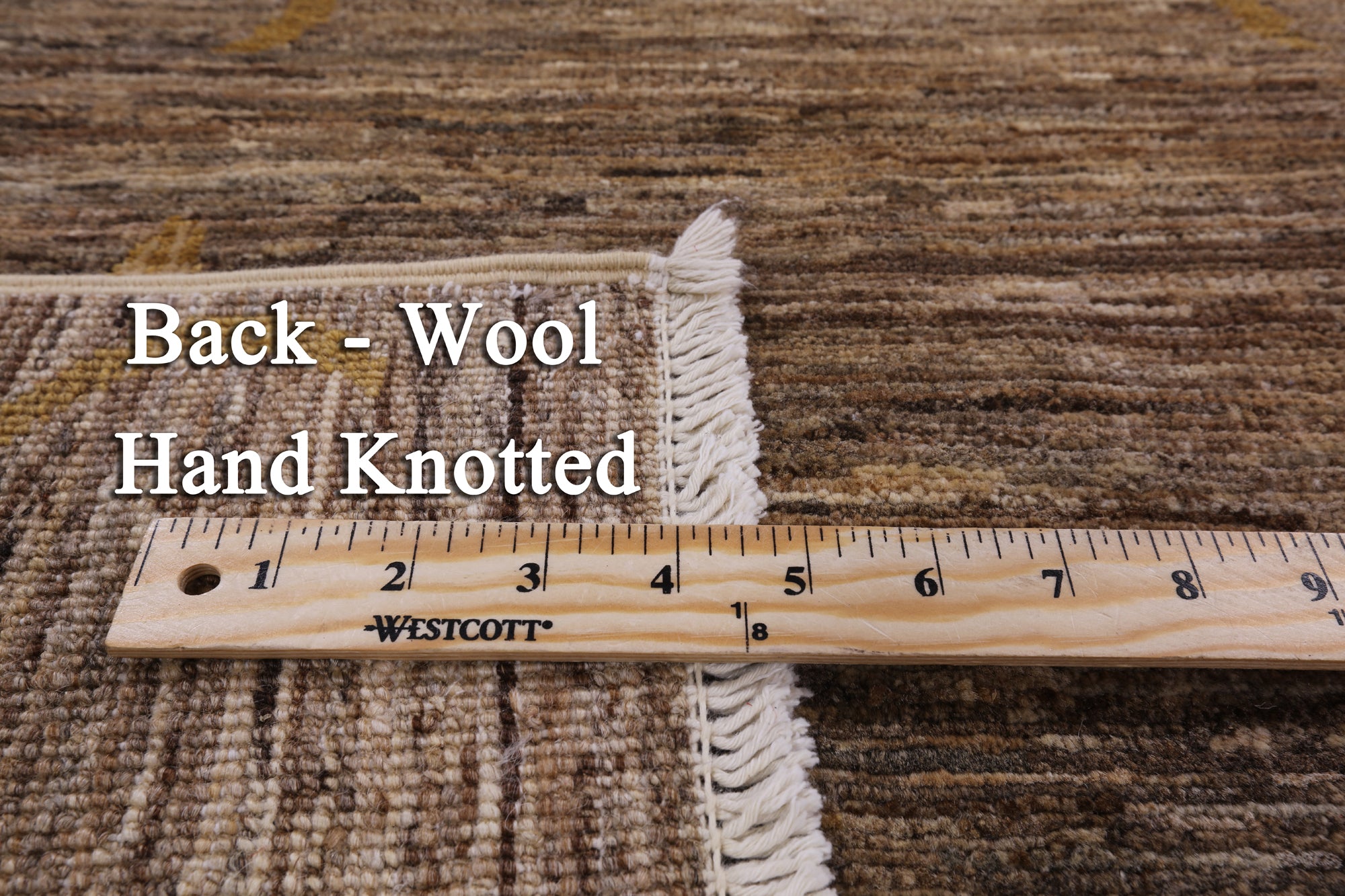 Modern Natural Handmade Wool Area Rug - 6' 8" X 7' 6" - Golden Nile