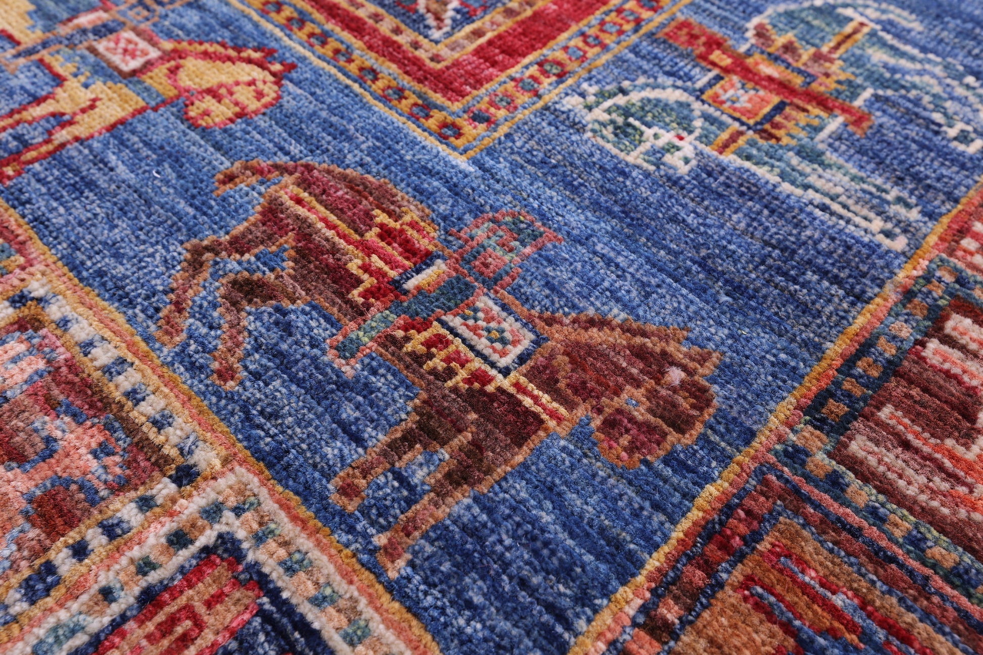 Antiqued Pazyryk Historical Design Hand Knotted Wool Runner Rug - 2' 9" X 8' 5" - Golden Nile