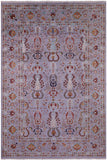 Grey Peshawar Hand Knotted Wool Rug - 6' 7" X 9' 9" - Golden Nile