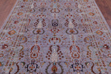 Grey Peshawar Hand Knotted Wool Rug - 6' 7" X 9' 9" - Golden Nile