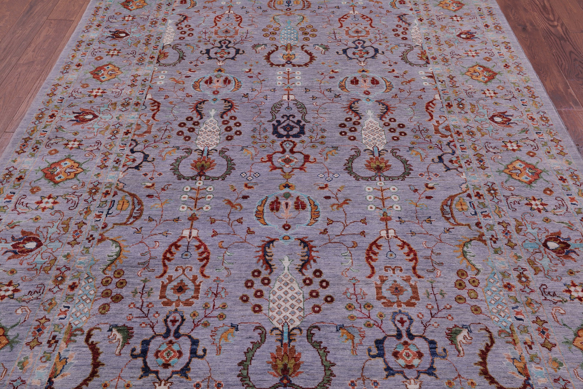 Grey Peshawar Hand Knotted Wool Rug - 6' 7" X 9' 9" - Golden Nile