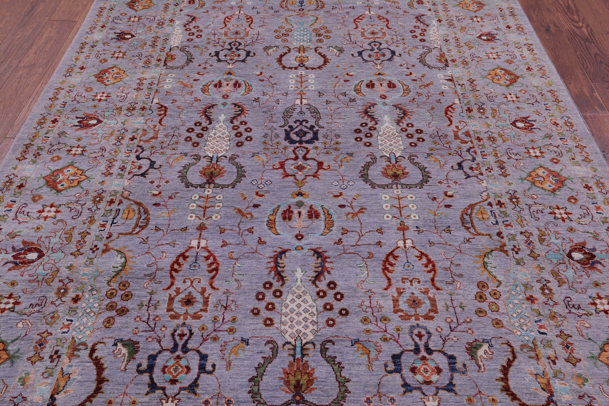 Grey Peshawar Hand Knotted Wool Rug - 6' 7" X 9' 9" - Golden Nile