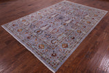 Grey Peshawar Hand Knotted Wool Rug - 6' 7" X 9' 9" - Golden Nile