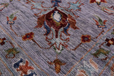 Grey Peshawar Hand Knotted Wool Rug - 6' 7" X 9' 9" - Golden Nile
