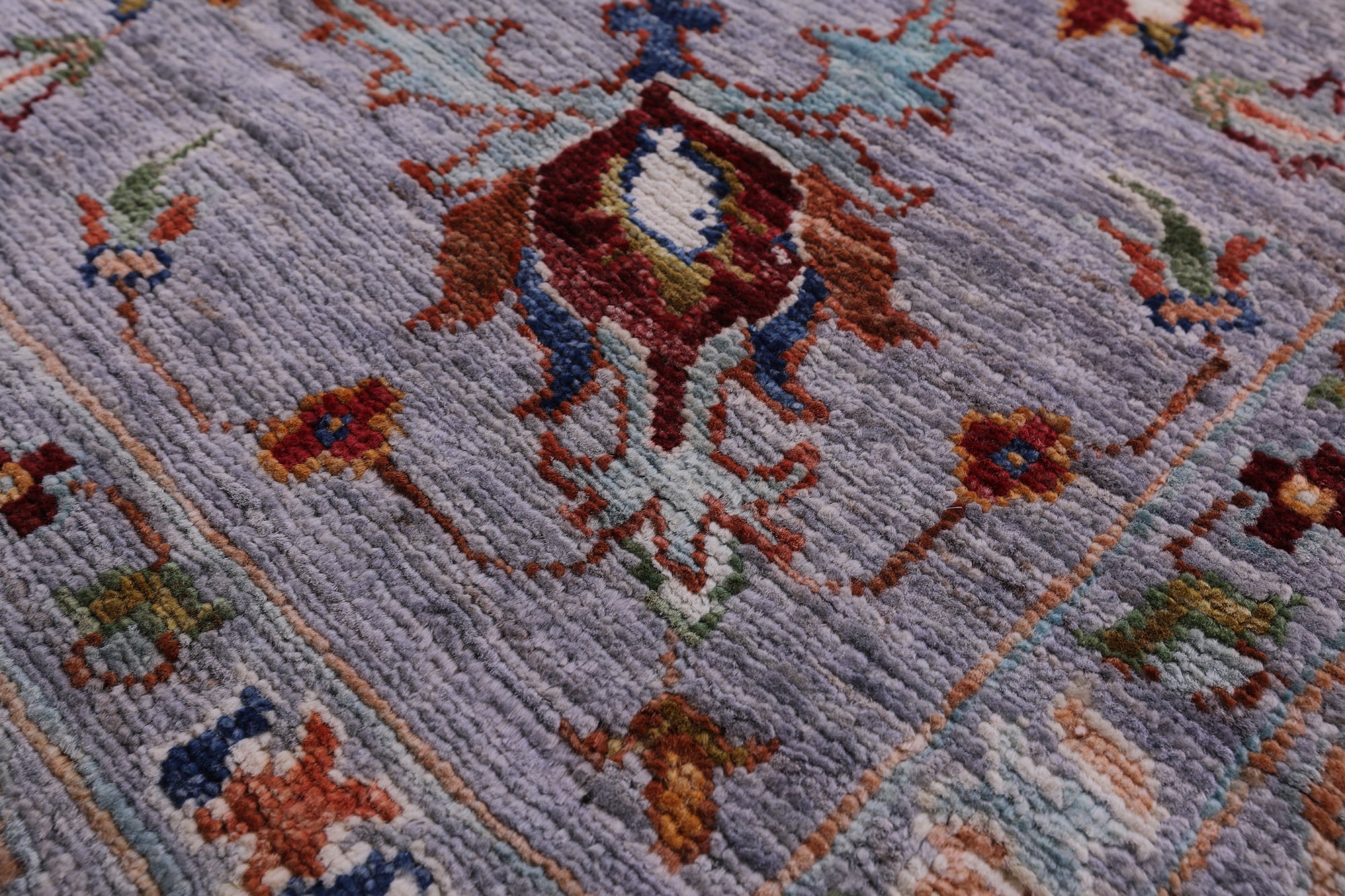 Grey Peshawar Hand Knotted Wool Rug - 6' 7" X 9' 9" - Golden Nile