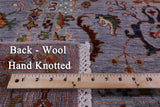 Grey Peshawar Hand Knotted Wool Rug - 6' 7" X 9' 9" - Golden Nile