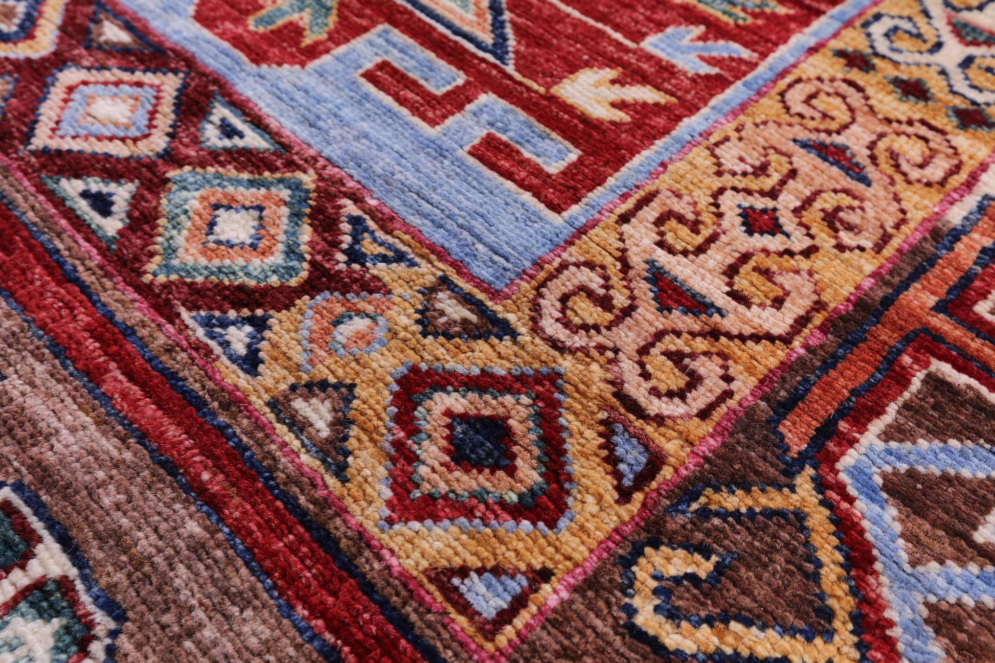 Blue Persian Fine Serapi Hand Knotted Wool Rug - 7' 0" X 9' 11" - Golden Nile