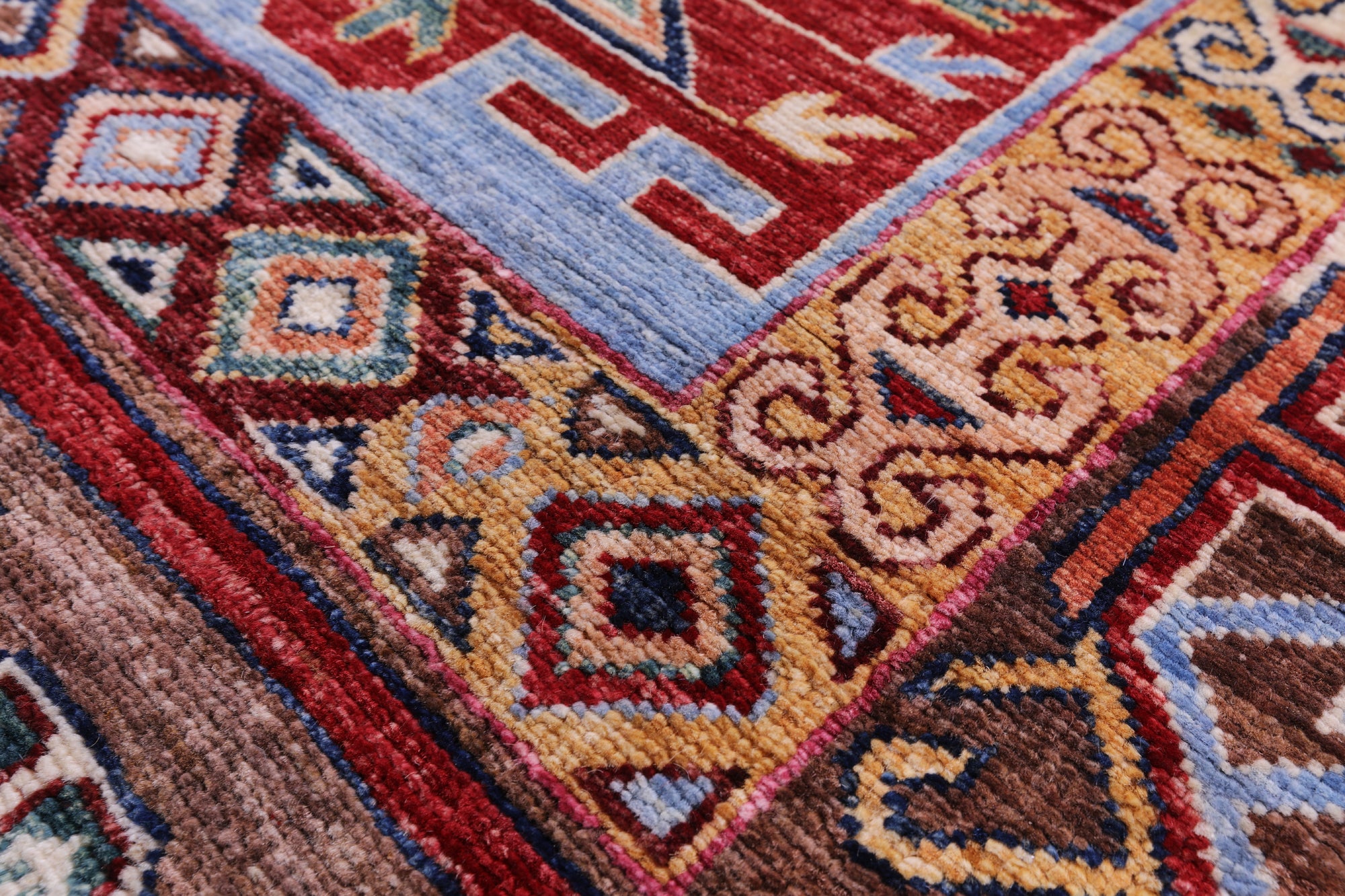 Blue Persian Fine Serapi Hand Knotted Wool Rug - 7' 0" X 9' 11" - Golden Nile