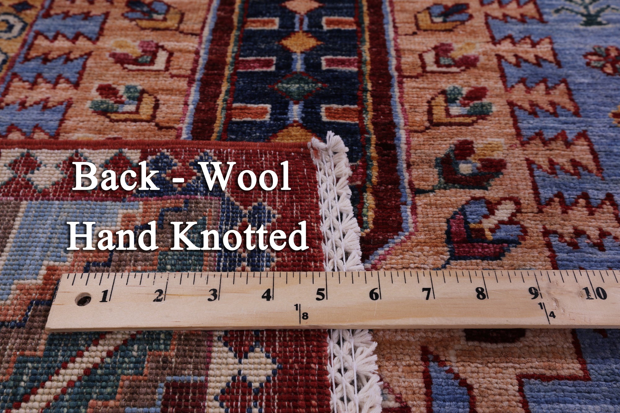 Blue Persian Fine Serapi Hand Knotted Wool Rug - 7' 0" X 9' 11" - Golden Nile