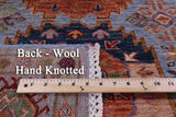 Blue Turkmen Ersari Hand Knotted Wool Rug - 6' 5" X 10' 0" - Golden Nile