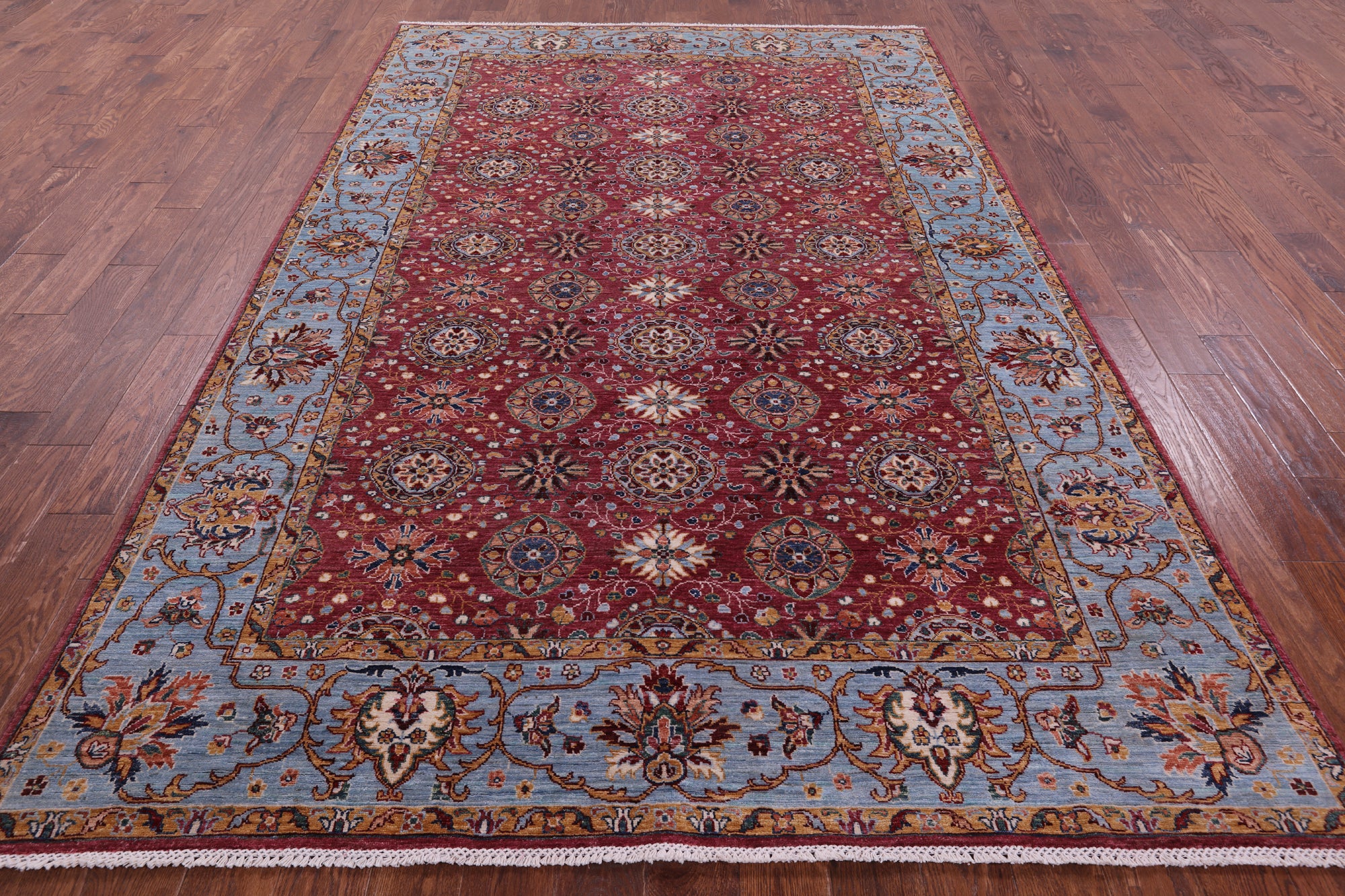 Pink Persian Tabriz Handmade Wool Rug - 6' 8" X 10' 3" - Golden Nile