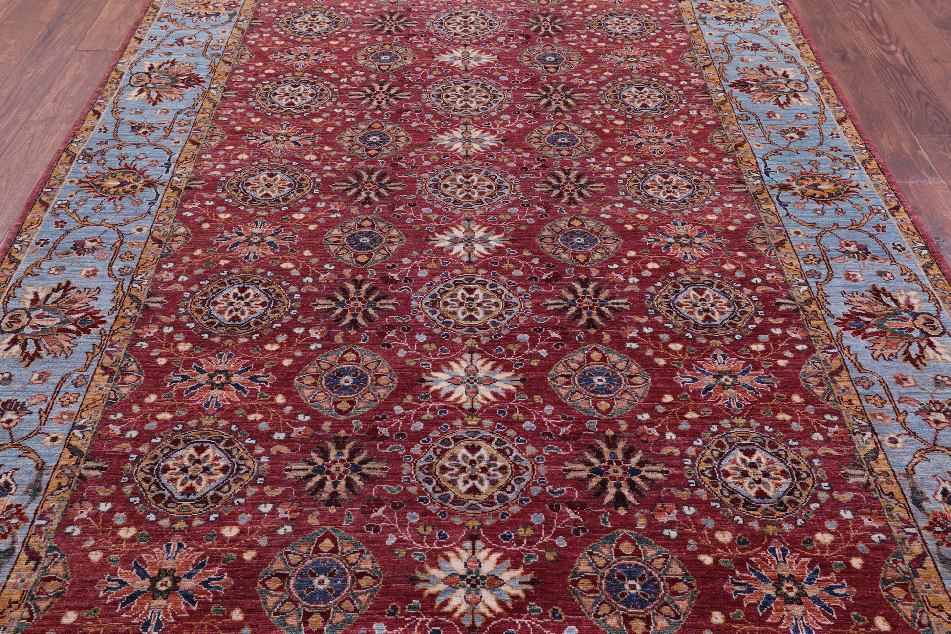 Pink Persian Tabriz Handmade Wool Rug - 6' 8" X 10' 3" - Golden Nile