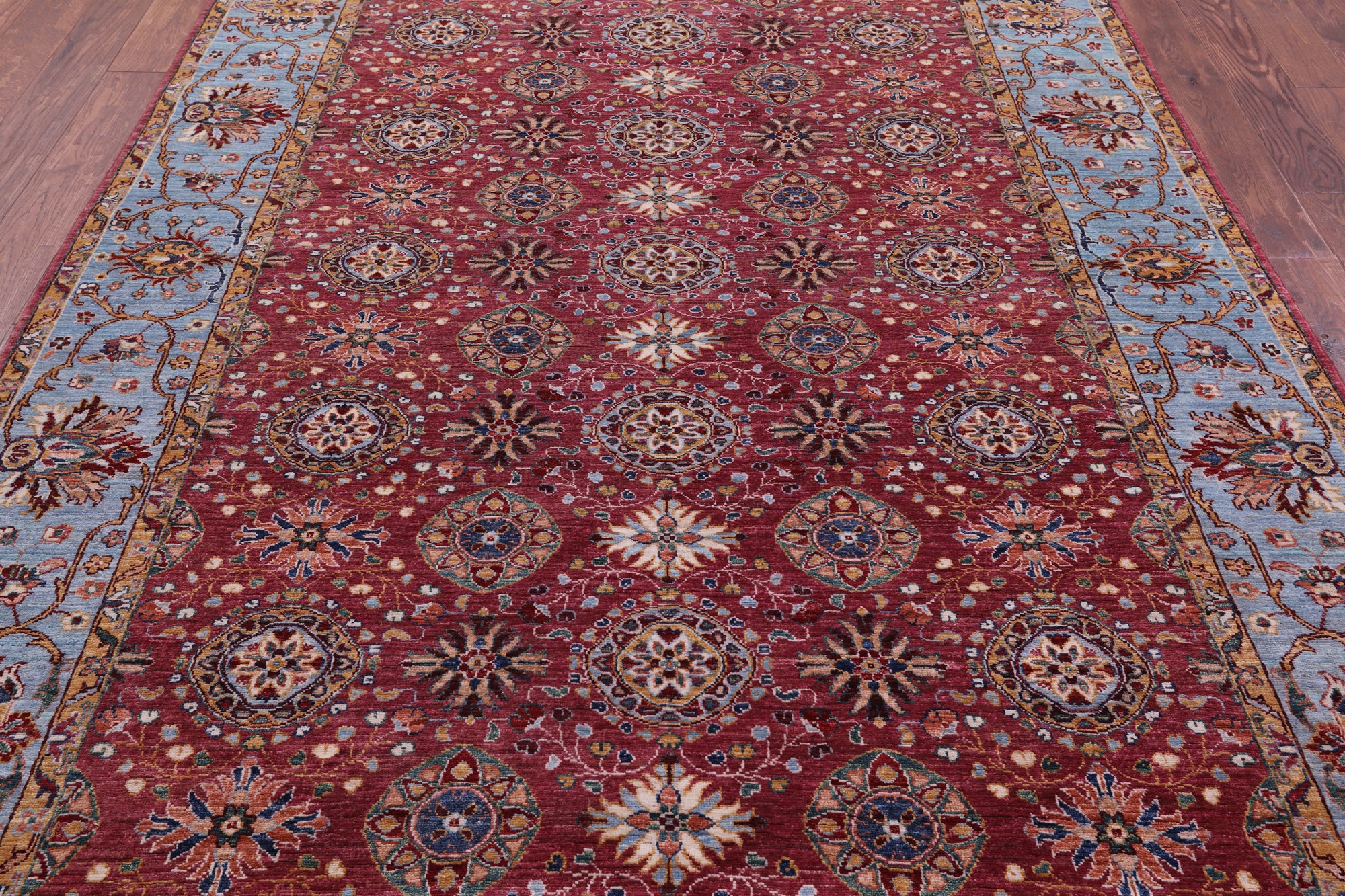 Pink Persian Tabriz Handmade Wool Rug - 6' 8" X 10' 3" - Golden Nile