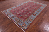 Pink Persian Tabriz Handmade Wool Rug - 6' 8" X 10' 3" - Golden Nile