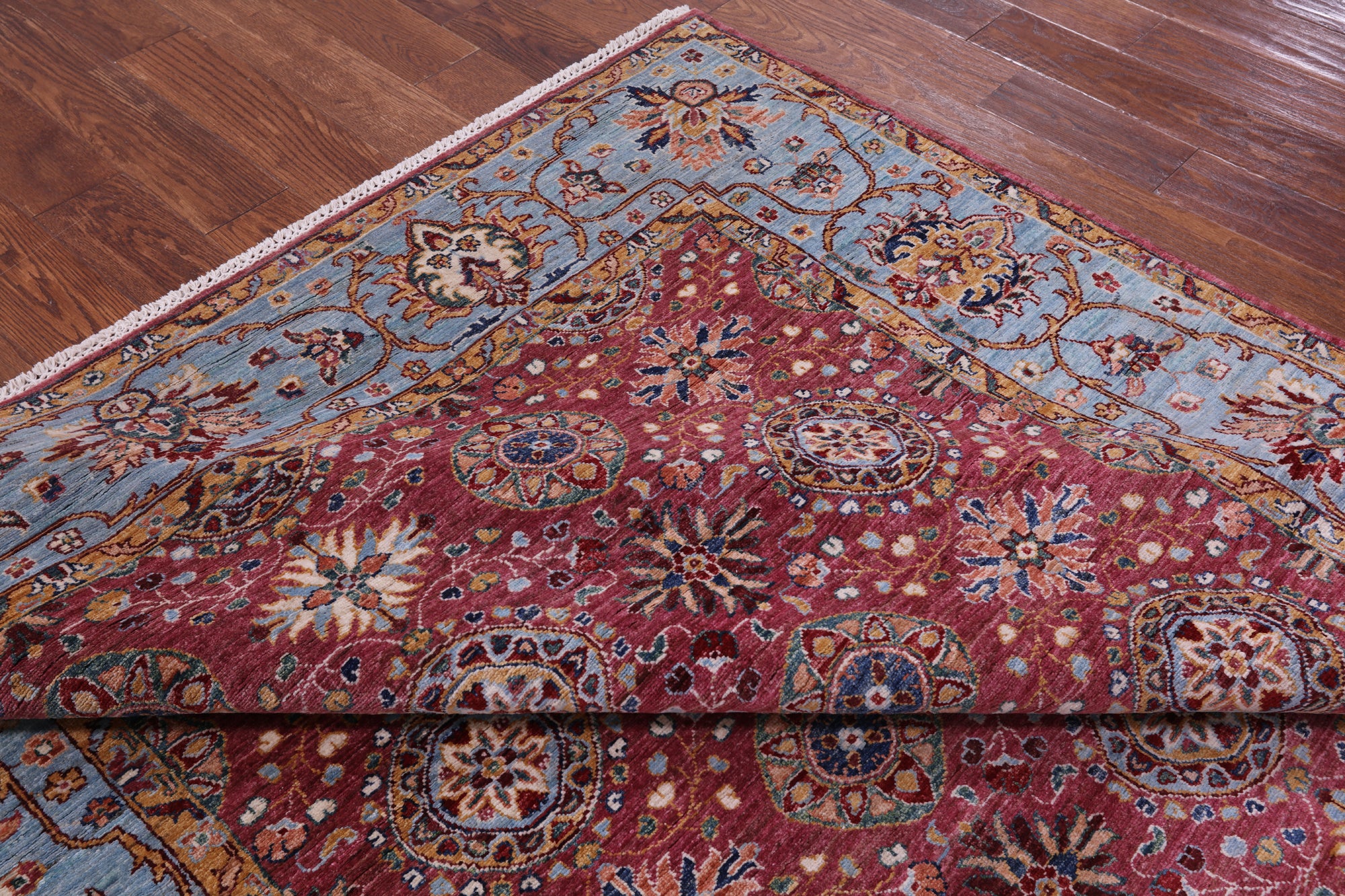 Pink Persian Tabriz Handmade Wool Rug - 6' 8" X 10' 3" - Golden Nile