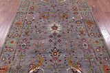 Grey Peshawar Hand Knotted Wool Rug - 5' 8" X 8' 8" - Golden Nile