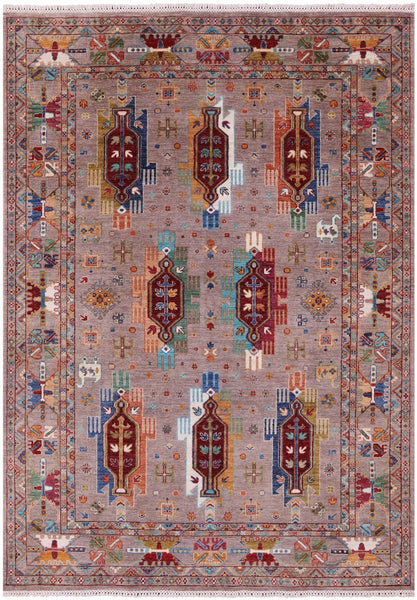 Persian Fine Serapi Hand Knotted Wool Rug - 5' 10" X 8' 3" - Golden Nile