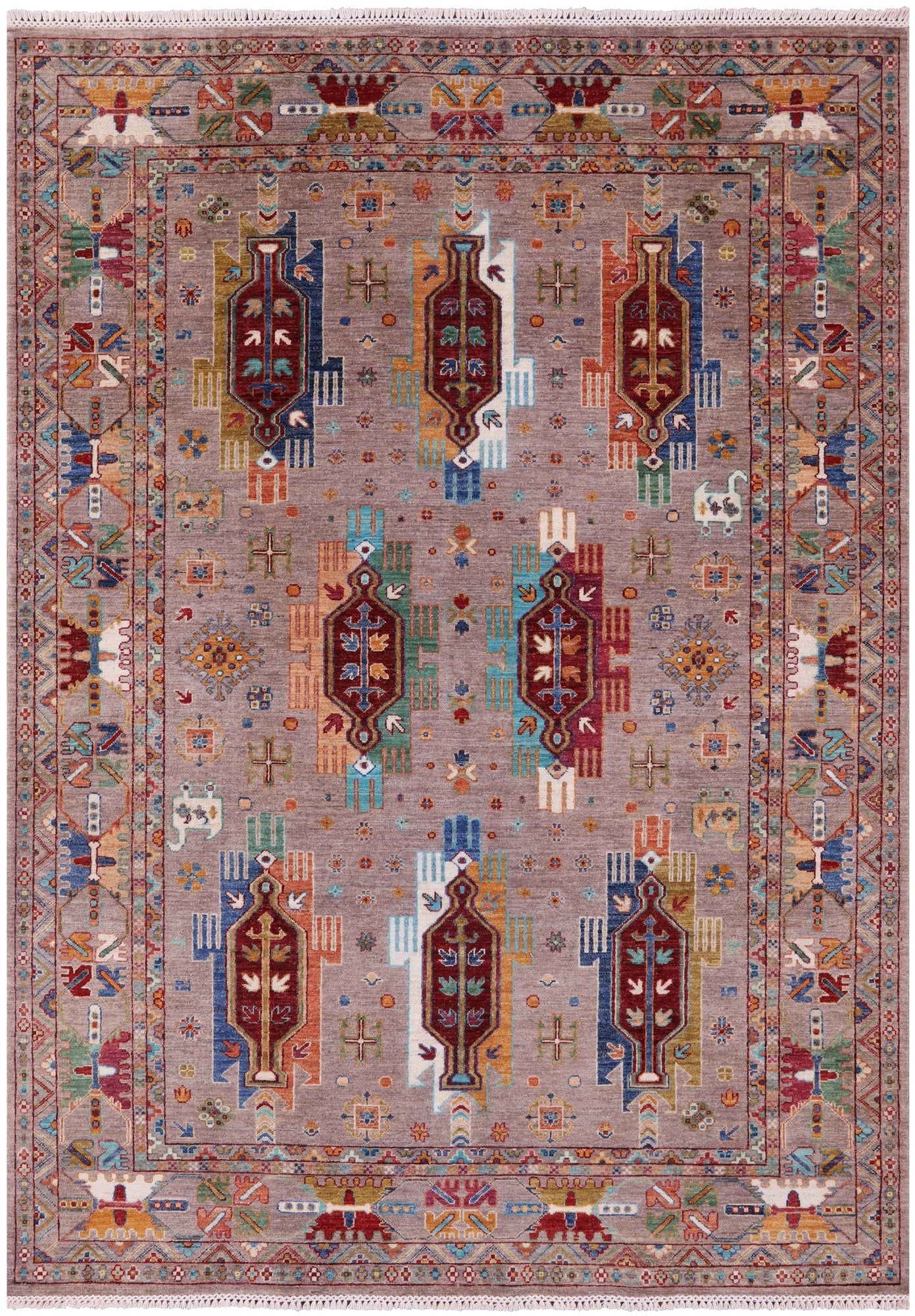 Persian Fine Serapi Hand Knotted Wool Rug - 5' 10" X 8' 3" - Golden Nile