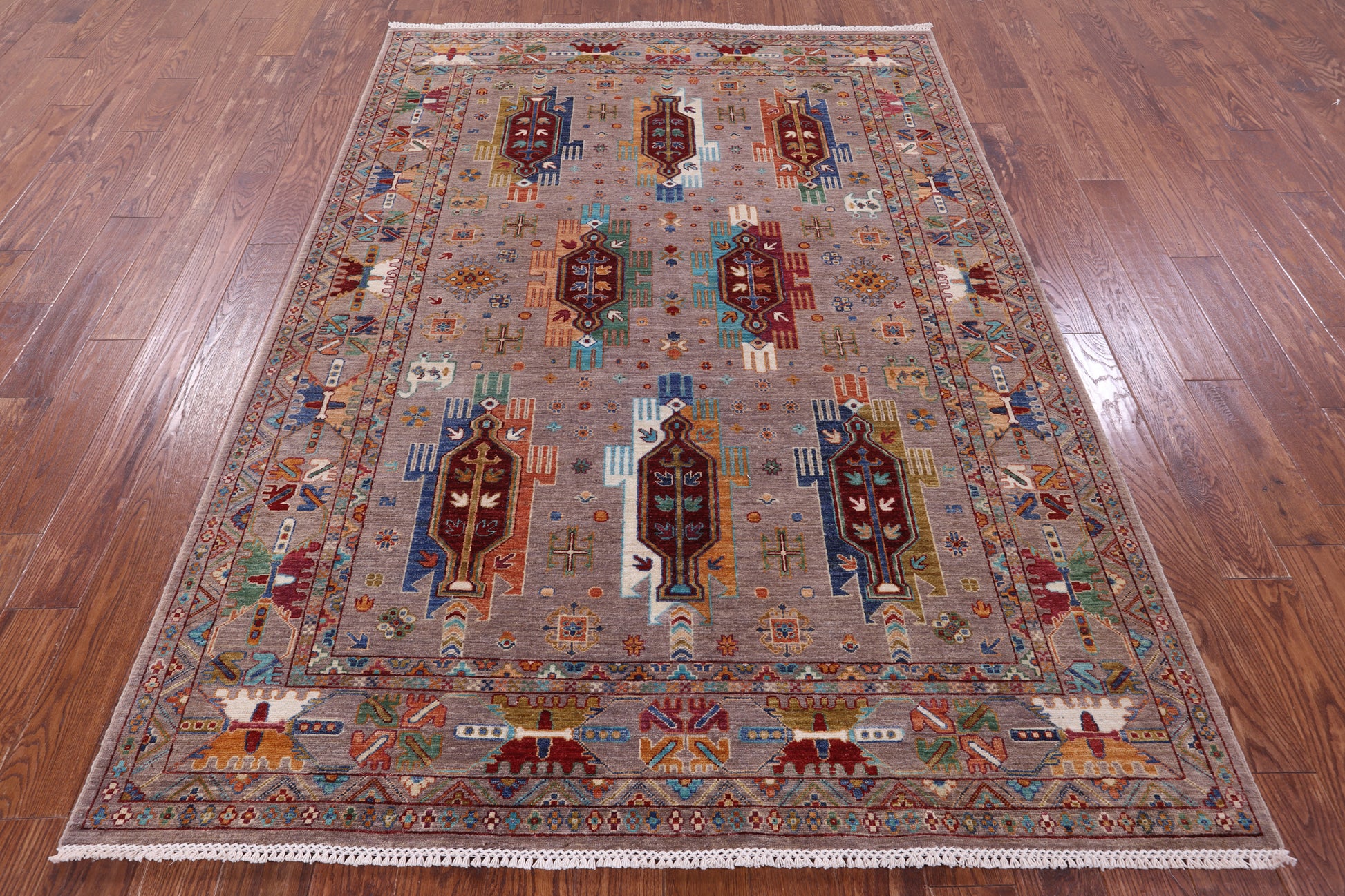 Persian Fine Serapi Hand Knotted Wool Rug - 5' 10" X 8' 3" - Golden Nile