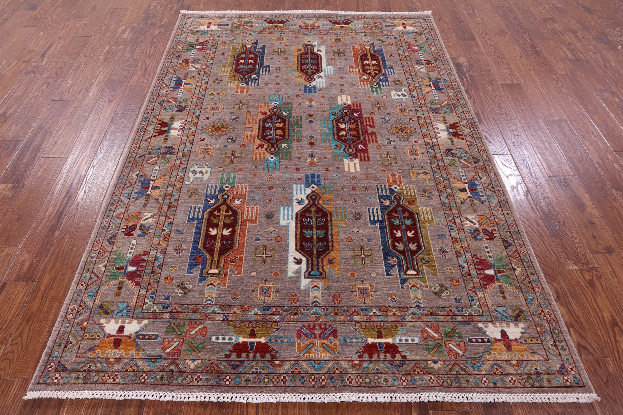 Persian Fine Serapi Hand Knotted Wool Rug - 5' 10" X 8' 3" - Golden Nile