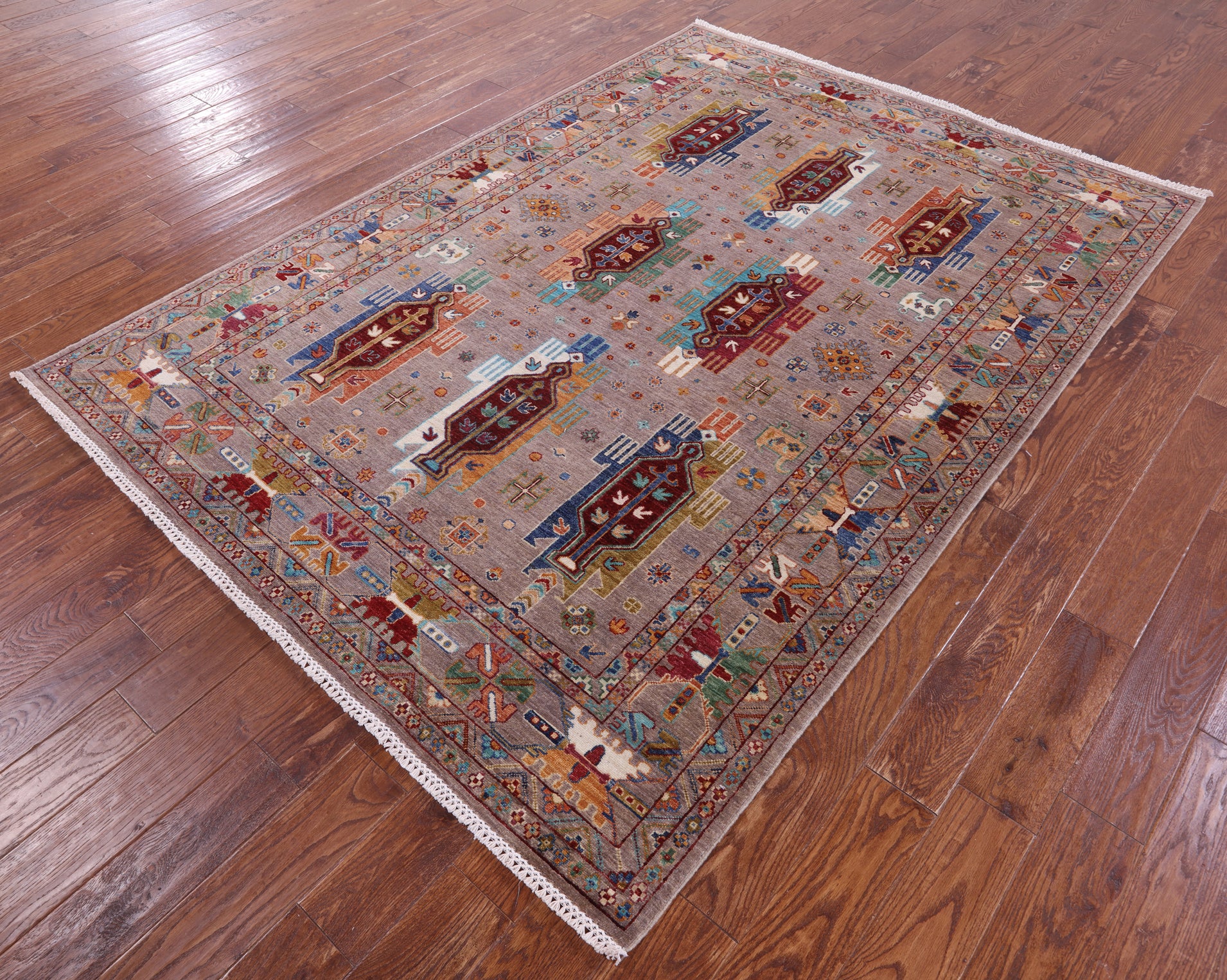 Persian Fine Serapi Hand Knotted Wool Rug - 5' 10" X 8' 3" - Golden Nile