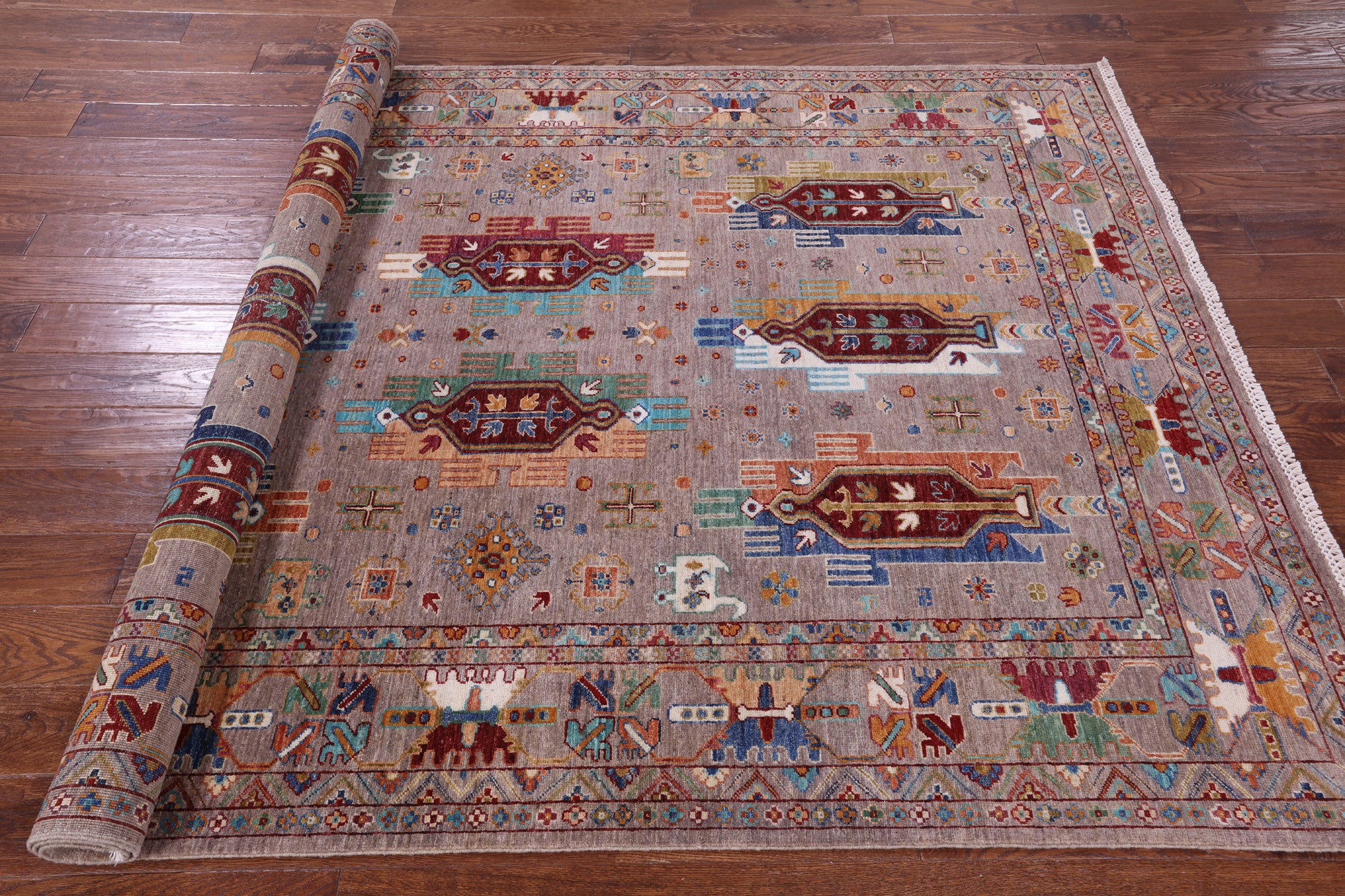 Persian Fine Serapi Hand Knotted Wool Rug - 5' 10" X 8' 3" - Golden Nile