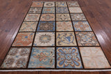 William Morris Stained Glass Hand Knotted Wool Rug - 6' 2" X 9' 2" - Golden Nile