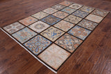 William Morris Stained Glass Hand Knotted Wool Rug - 6' 2" X 9' 2" - Golden Nile