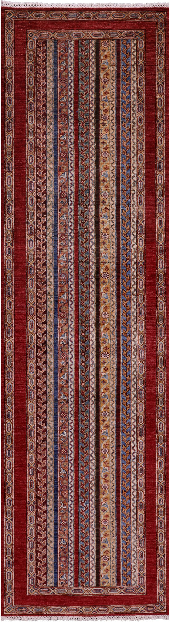 Shall Persian Gabbeh Hand Knotted Wool Runner Rug - 2' 9" X 10' 1" - Golden Nile