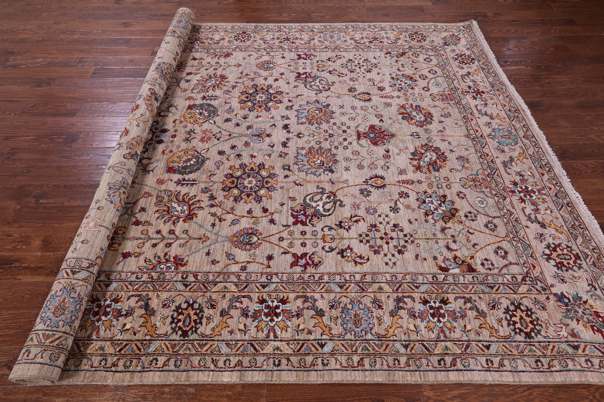 Peshawar Hand Knotted Wool Rug - 8' 3" X 11' 4" - Golden Nile