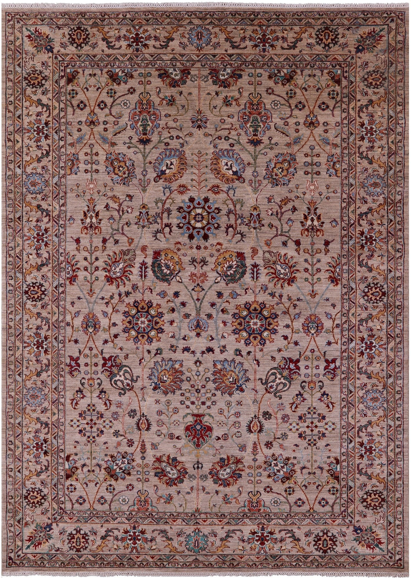 Peshawar Hand Knotted Wool Rug - 8' 3" X 11' 4" - Golden Nile